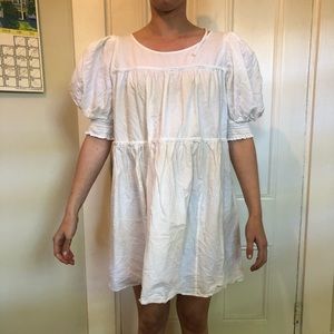 White cotton peasant dress